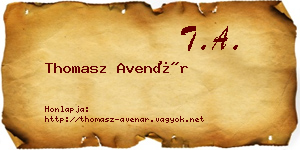 Thomasz Avenár névjegykártya